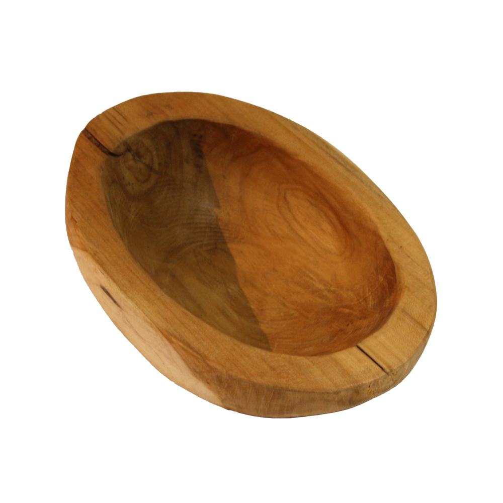Teakschale oval klein