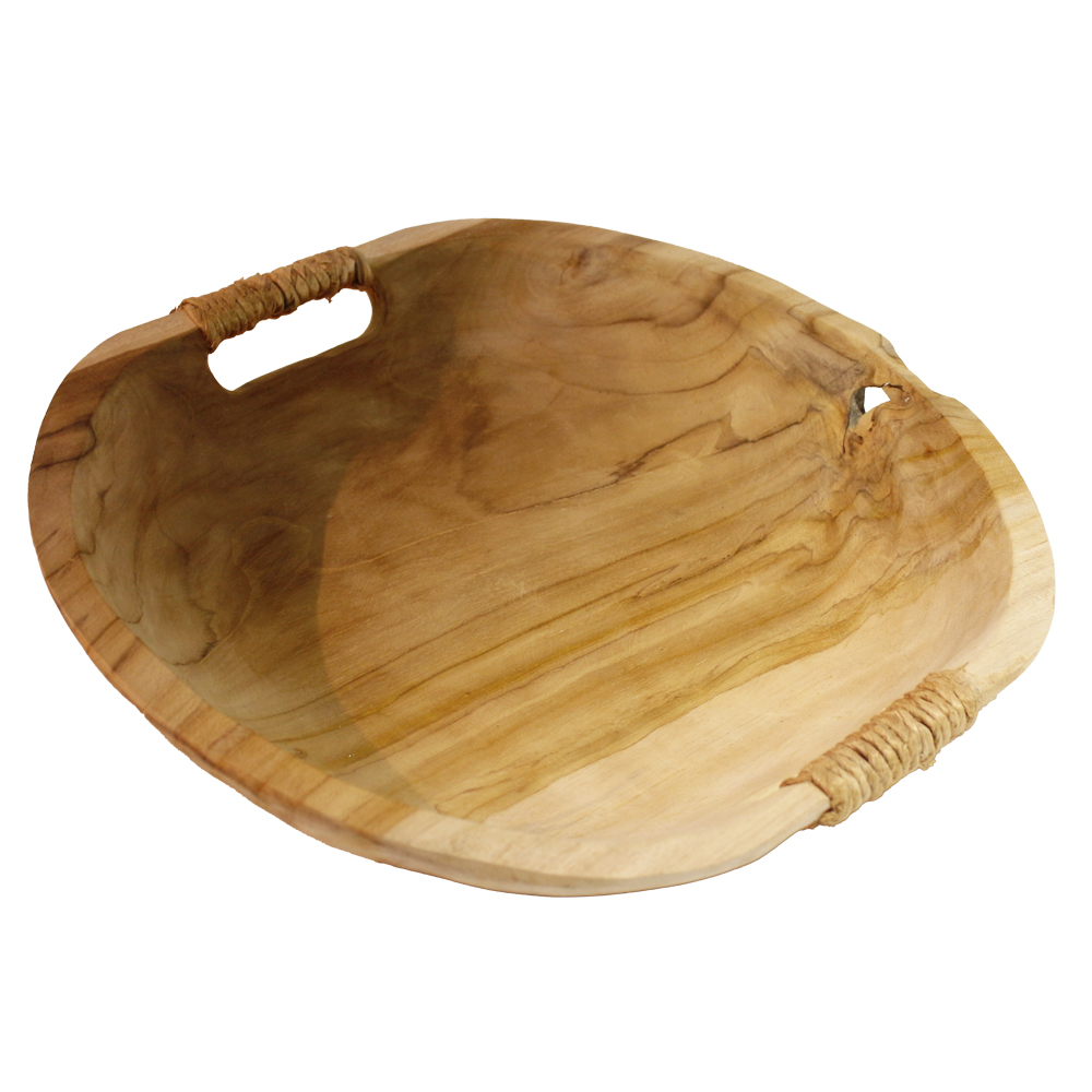 Teakschale mit Griffen 35